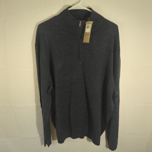 Dockers Men’s XXL Half Zip Sweater Navy Blue Mock Neck Pullover NWT $60 Acrylic - Picture 1 of 6
